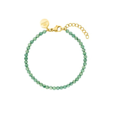 Purelei Aventurin-Armband, Damenarmband aus langlebigem Edelstahl, wasserfestes Aventurin-Perlenarmband, verstellbare Länge von 16 bis 19 cm (gold) im Sale